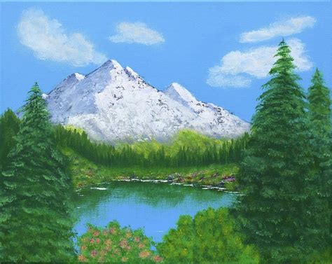 Calm Mountain Lake Painting By Larysa Kalynovska