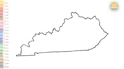 Kentucky Outline Map How To Draw Kentucky Map Step By Step Simply