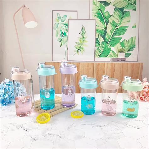 Portable Outdoor Cute Drinking Water Bottles Plastic Bottle For