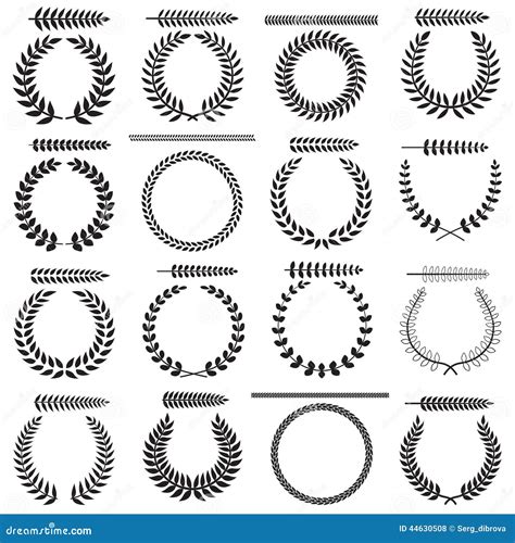 Laurel Wreaths Collection Stock Vector Illustration Of Element 44630508