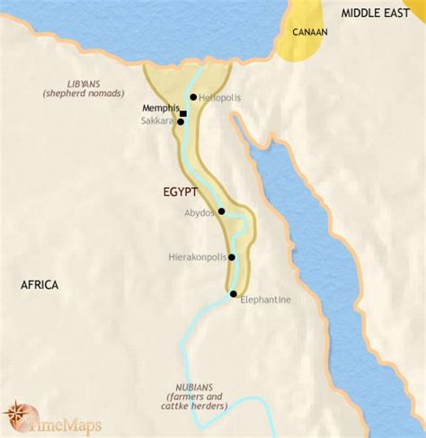 Map Showing Ancient Egypt History At The Time Of The Great Pyramids