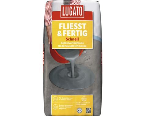 Sie verfügt über einen hohen anteil an kunststoffzusätzen, so dass die ausgleichsmasse flexibel ist und keine risse bildet. Ausgleichsmasse Lugato Fliesst & Fertig schnell 20 kg bei ...