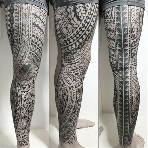 Polynesian Full Leg Hawaiian Tattoo Samoan Tattoo Marquesan Tattoos