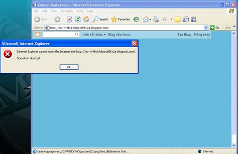 Sửa Lỗi Internet Explorer Cannot Open The Internet Siteoperation