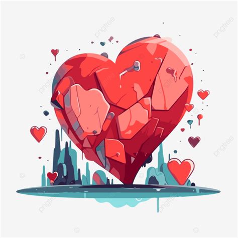 Heartbreak Clipart Cartoon Heart With Broken Pieces Vector Heartbreak