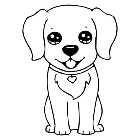 Kids Coloring Pages Cute Dog Character Vector Illustration Eps And