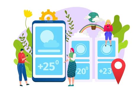 Die legende der wettersymbole auf wetter.com. Mobiles ux-designkonzept mit zwei bildschirmsymbolen und ...