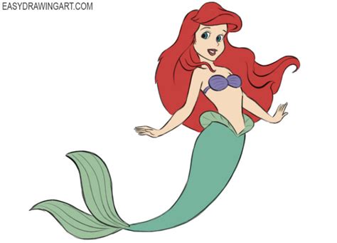 How To Draw Ariel Easy Drawing Art