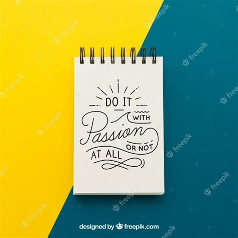 notepad  typographic quote psd file