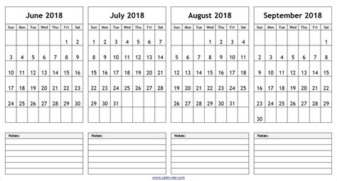 Calendar 2020 august september october november december. June July August September 2018 Calendar Blank Printable ...