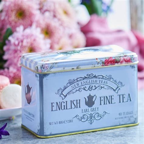 New English Teas Earl Grey Floral Violet Tin 40 Teabags Peters Of