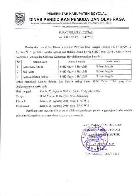 Biasannya surat ini dibuat oleh suatu instansi baik swasta maupun negri seperti sekolah, kantor pemerintahan maupun perusahaan swasta. contoh surat perintah tugas - wood scribd indo