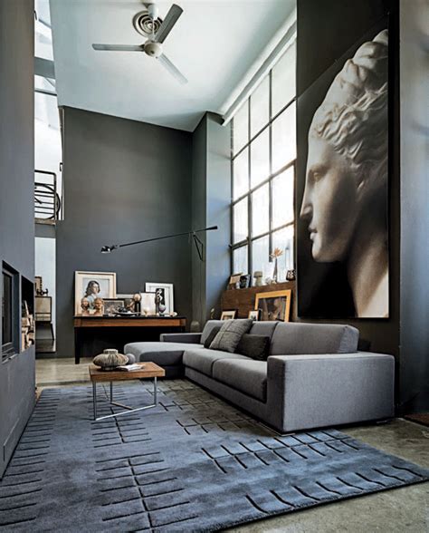 Charcoal brick and navy blue walls together are the bold combo that makes this contemporary living room in a modern farmhouse by minneapolis based andrew flesher interiors feel so warm and cozy. 69 Fabulous Gray Living Room Designs To Inspire You ...