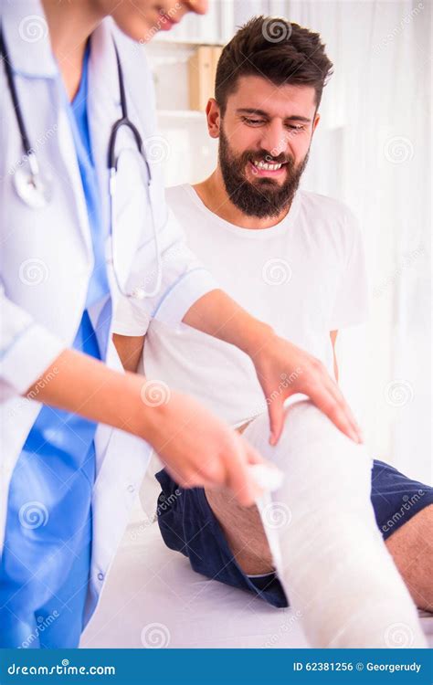 Injury Man In Doctor Stock Photo Image Of Ankle Adult 62381256