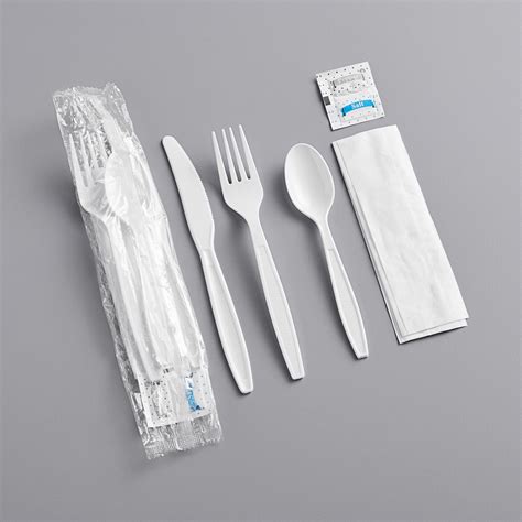 Visions Individually Wrapped Heavy Weight White Plastic Cutlery Pack