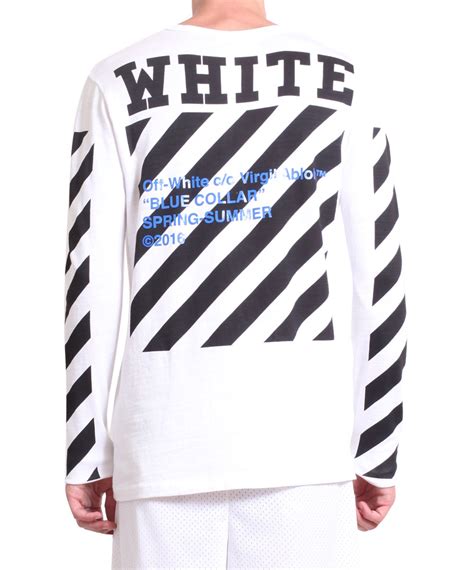 Off White Co Virgil Abloh Logo Cotton T Shirt In White For Men Bianco