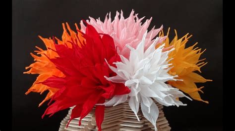 How To Make Beautiful Giant Tissue Paper Flowers Youtube