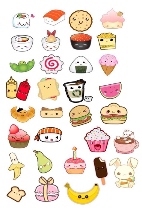 Create This Kawai Stickers Food Kawaii Doodles Kawaii Chibi Cute