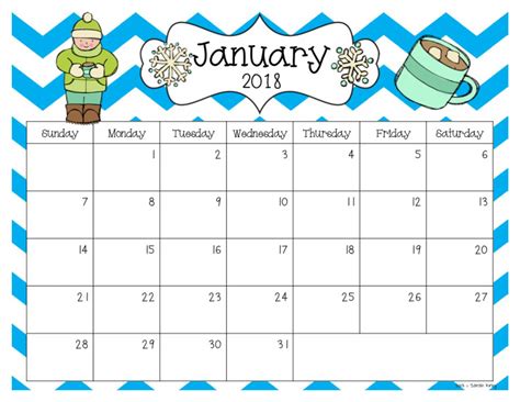 Free Preschool Calendar Templates 2018 Of Best Presch
