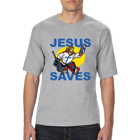 Artix Mens And Big Mens Jesus Saves Hockey Goalie T Shirt Up To Size