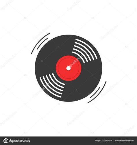 Vinyl record symbol | Vinyl record vector icon, gramophone vinyl record symbol, rotating record 