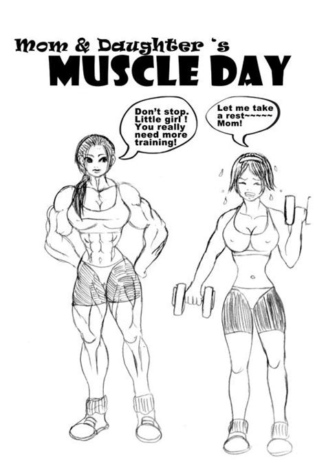 Mom And Daughters Muscle Day Sample1 By E19700 On Deviantart