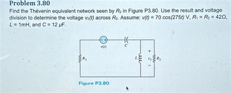 Solved Find The Thvenin Equivalent Network Seen By R In