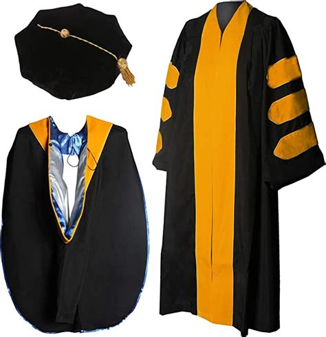 Cap And Gown Direct Gold Doctoral Graduation Gown With Gold