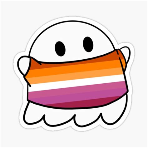 lesbian pride ghost classic sticker by hildendhmula redbubble