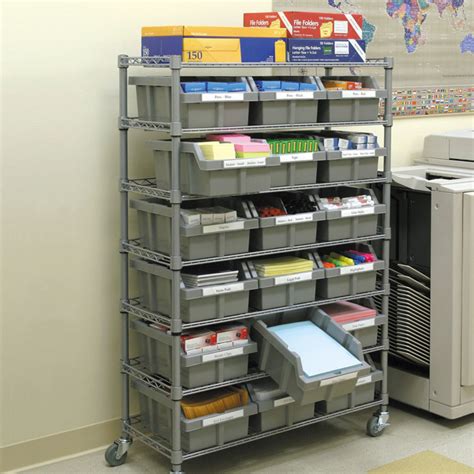 These durable heavy duty storage bins bins are available on the site at competitive prices. Seville Classics Storage Bin Rack with 7 Shelves and 18 ...