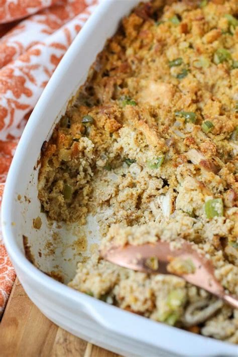 Old Fashioned Southern Cornbread Dressing Pink Owl Kitchen