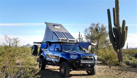 Check Out Her Overlander 4×4 Truck Camper With Batwing Awning Roof Tent