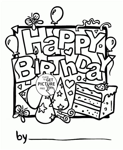 Coloring Pages Birthday Card For Boy - Coloring Home