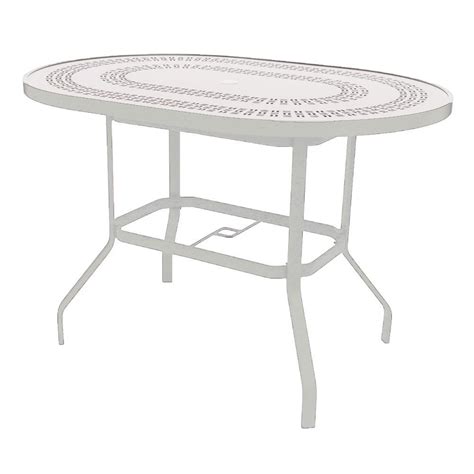 White aluminium outdoor dining table. Marco Island 42 in. x 60 in. White Oval Commercial ...