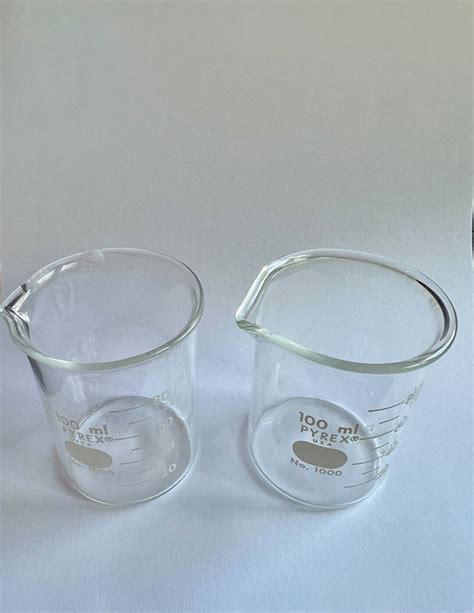 Set Of 2 Pyrex Griffin Low Form Beakers 100 Ml And 100 Ml Etsy