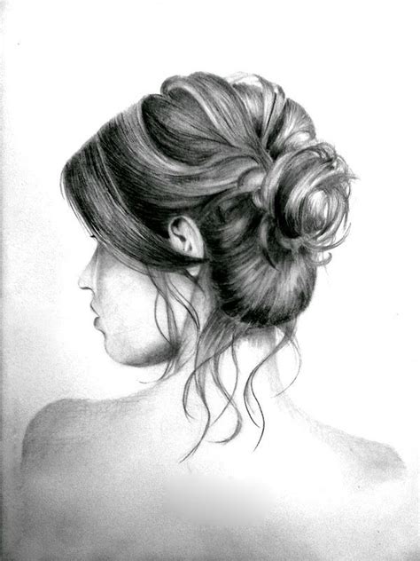 Messy Hair Bun Sketch On Behance Messy Bun Hairstyles How To Draw