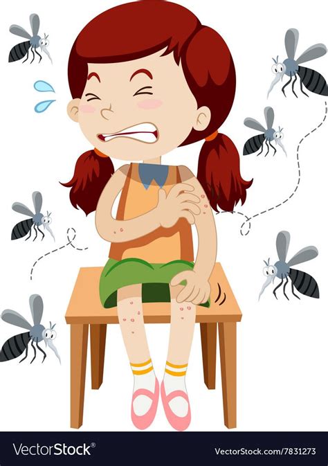 Girl Being Bitten By Mosquitos Download A Free Preview Or High Quality