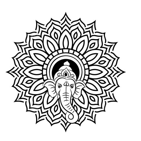 Lord Ganesha With Mandala Art Logo Lord Drawing Mandala Drawing Logo