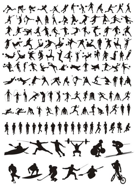 Sports Silhouettes Vectors Art Free Vector Cdr Download