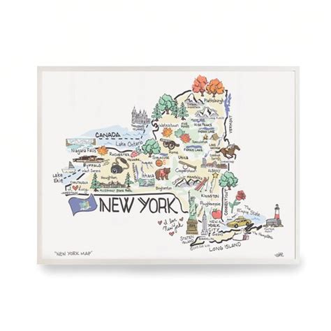 New York Art New York Map New York Print Unframed Print Etsy