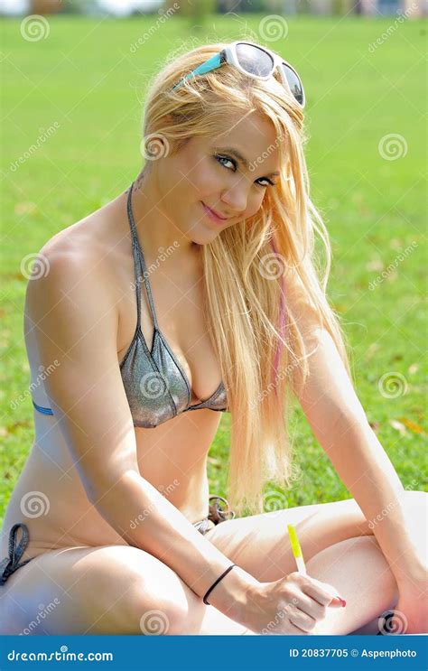 Blonde Woman In Bikini Stock Image Image Of Cute Suit 20837705