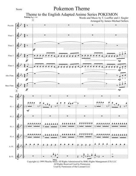 Pokemon Theme For Flute Choir Sheet Music Pdf Download
