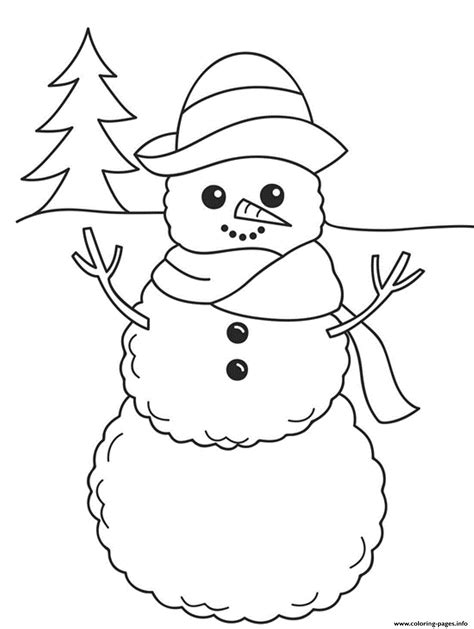 Christmas Winter Smiling Snowman Bbd7 Coloring Page Printable