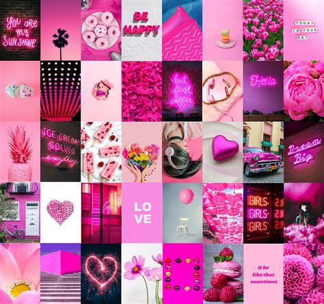 80 Pcs Pink Aesthetic Collage Kit Pink Aesthetic Aesthetic Collage Images