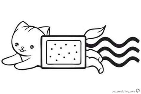 Nyan Cat Coloring Pages Free Cbdailey