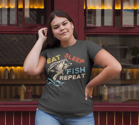 Womens Fishing T Shirt Eat Sleep Fish Repeat Shirt Eat Etsy In 2021
