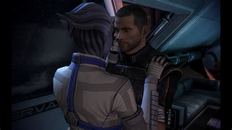 Love Between Male Shepard And Liara Mass Effect 2 Youtube