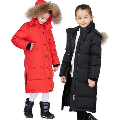 Girls Down Parka Coat 2018 Winter Kids Warm Down Jackets For Girls Snow
