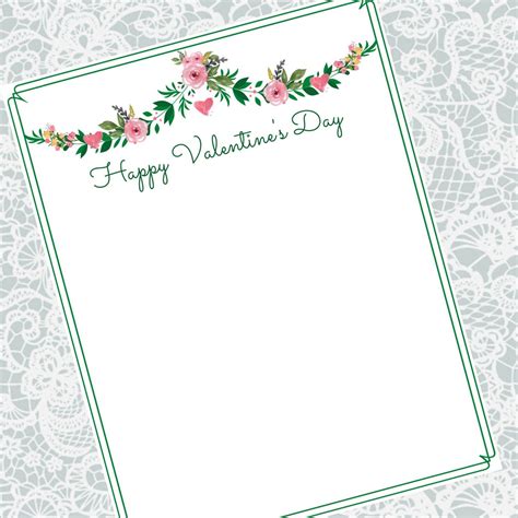Printable Valentine Stationery Digital Download Instant Etsy