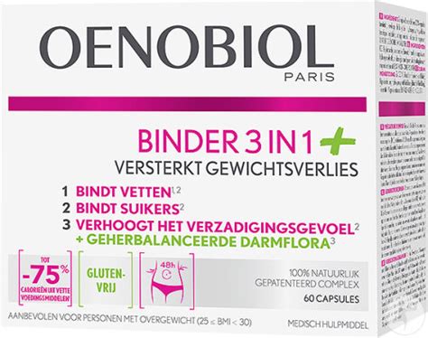 Oenobiol Binder 3 In 1 Gewichtsverlies Voedingssupplement 60 Capsules